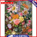 Painting By Numbers DIY Colorful Flower Canvas Oil Wall Art Picture Ornament Kit