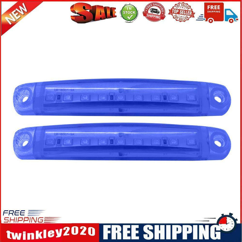 2pcs 9LED Truck Side Marker Light Tail Parking Turn Signal Lamp (Blue)