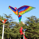 Rainbow Color Flying Parrot Kite with String Handle for Family Fun Outdoor Toys