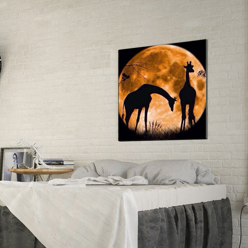 Full Round Drill Diamond Painting DIY Silhouette Giraffe Embroidery Mosaic Craft