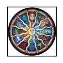 Partial Cross Stitch Art Paint 11CT Counted Moon Sun Embroidery Wall Orname
