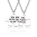 Statement Jewelry Couples Necklace Geometric Puzzle Romantic Pendant Lovers
