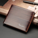 Baellerry Short Bifold Wallet Leather Card Holder Men Clutch (Dark Brown)