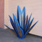 Blue Tequila Sculpture Hand Painted Metal Agave Ornaments Iron Art Plant Deco
