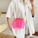 Fashion Transparent PVC Shoulder Bags Women Girls Clip Buckle Crossbody Bags