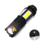 zoom COB side light Zoomable Torch Lamp USB Charging LED Glare Glashlight