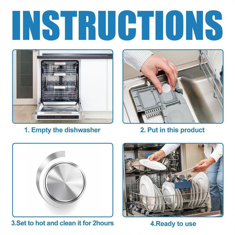 20x Dishwasher Washing Machine Cleaner Tablet Household Kitchen Dish Clean