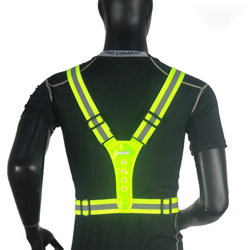 LED Reflective Running Vest, Safety Gear for Night Running, Walking, Cyclin