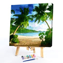 Beach Coconut Tree Oil Paint By Numbers Kits Canvas Picture Wall Art DIY Cr