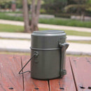 Outdoor Portable Cooking Camping Hiking Cookware Set Mess Kit Box Army R2R2