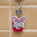 5pcs DIY Full Drill Special Shaped Diamond Painting Butterfly Women Keychain