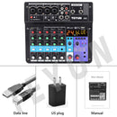 Mixer Sound Mixing Console USB Soundcard DJ Audio 48V Power (6 Channel US)