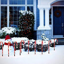 8pcs Solar Power Christmas Candy Cane Lights Outdoor Garden Pathway Yard Lamps