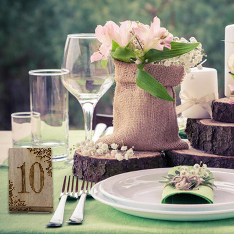 1-10 Rustic Wooden Wedding Table Numbers Decors Country Wedding Table Decor`