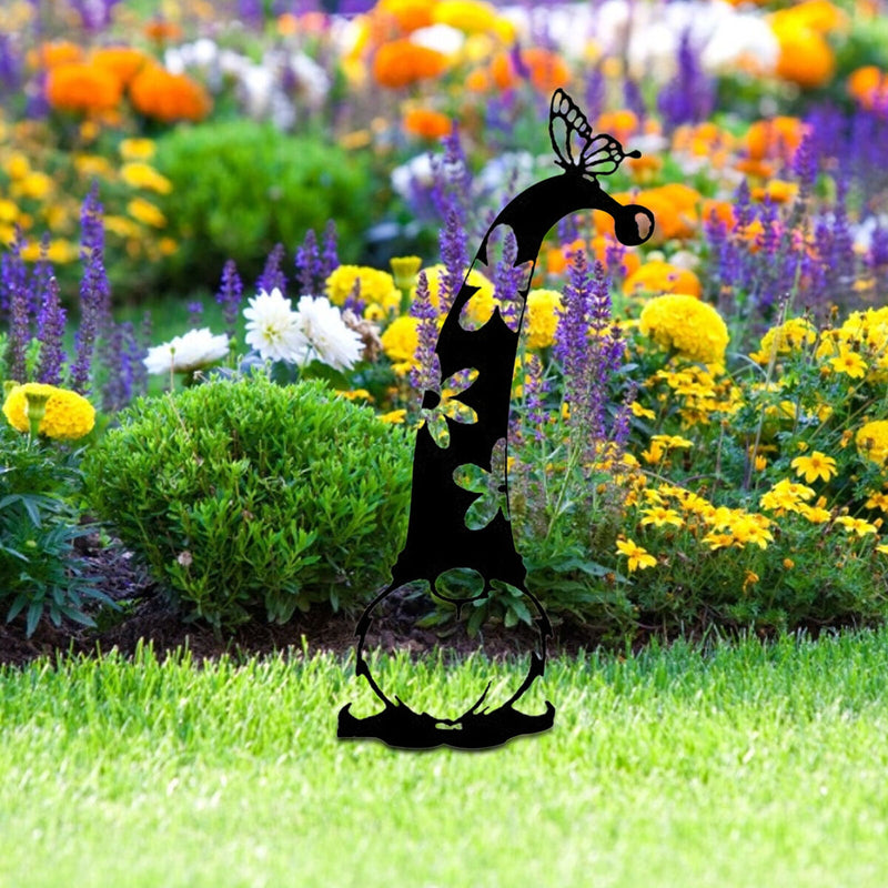 Gnomes Garden Decor, Ground Sign Silhouette for Outdoor, Lawn, Yard (4) Newly