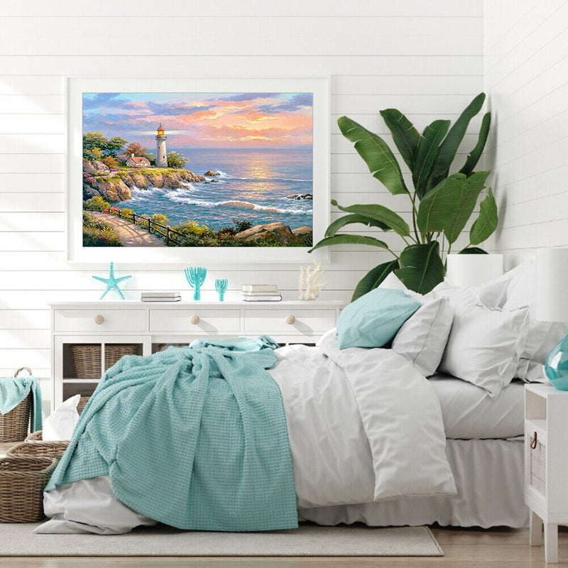 Diamond Painting DIY Round Diamond Seaside Scenery