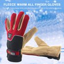 1 Pair Bike Cycling Full Finger Fleece Gloves Anti-Freeze Gloves (Men Red) Newly