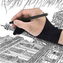 Fingerless Free Size Artist Drawing Glove Black Two Finger Anti-fouling