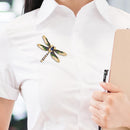 Colorful Women Dragonfly Crystal Drip Brooch Enamel Insect Lapel Pin (Blue)