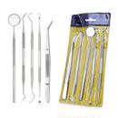 4PCS Set Hoe Probe Tweezer Dental Mirror Tooth Care Kit Dentist Prepared Tool