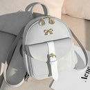 Women Preppy Style Hit Color Bow Leaf Mini Shoulder Bag Cute Leather Backpack