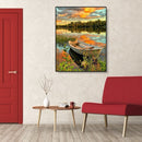 Painting By Numbers DIY Boat Grove Hand Painted Canvas Oil Art Picture Craft Kit