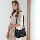 Women Soft PU Leather Solid Color Shoulder Bags Multifunctional Crossbody Bags
