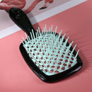 Wide Teeth Air Cushion Comb Scalp Massage Salon Hair Brush (Black Blue)