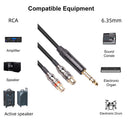 6.35mm Male to 2RCA Female Cable RCA to 1/4 inch Adapter Cord Line for Studio