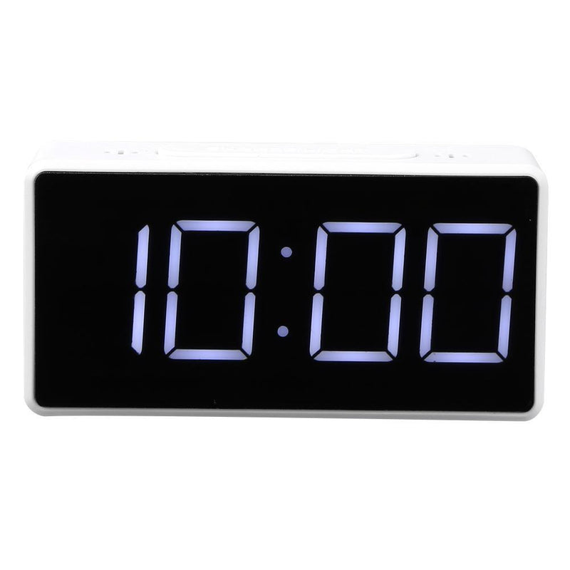 LED Digital Alarm Clock with USB Port Snooze Table Electronic Clock (White)