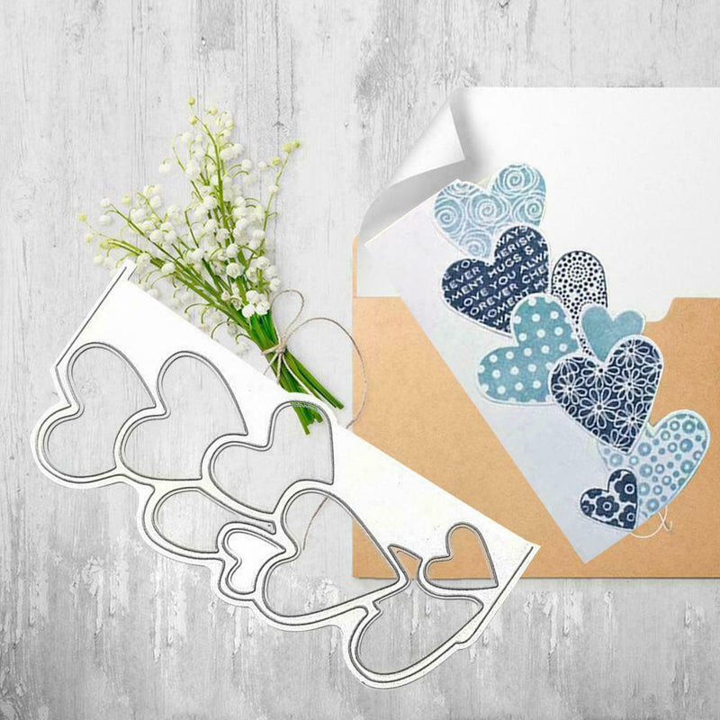 Heart Border Edge Frame Metal Stencil DIY Scrapbook Craft Cards Album M2G8