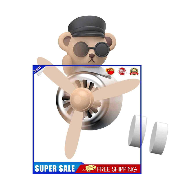 Silicone Car Air Freshener - Cartoon Bear Pilot Modeling Aromatherapy (B)
