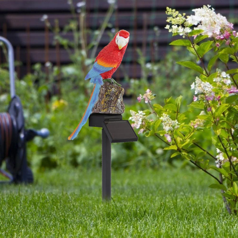 Solar Power LED Parrot Lawn Light Waterproof Garden Landscape Lamp (Red) Newly