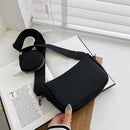 Retro Women Pure Color Alligator Pattern 2pcs Composite Bags Crossbody Bag Purse