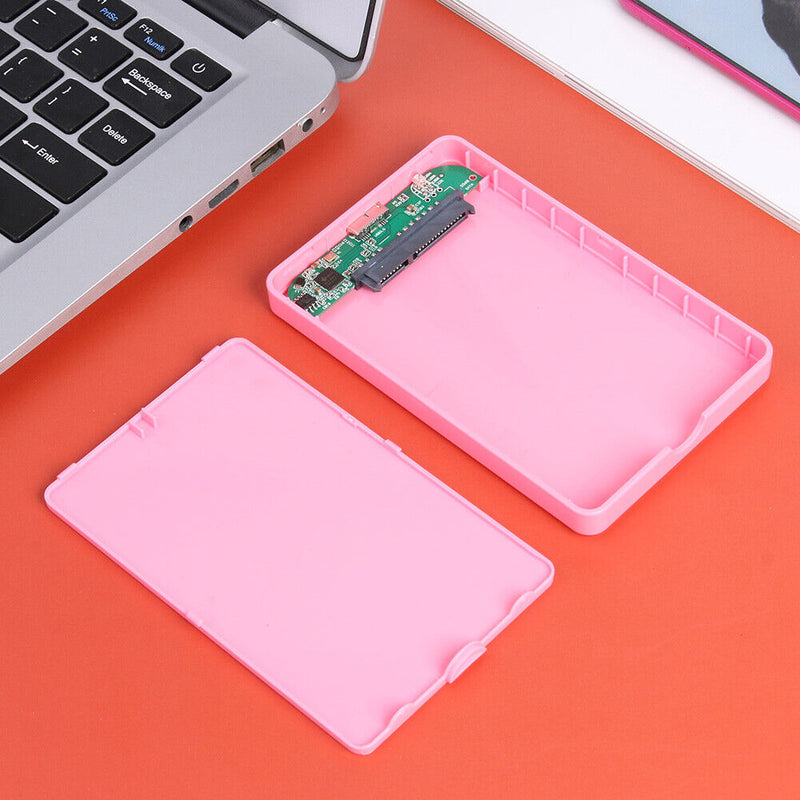 2.5 inch USB 3.0 Hard Disk Enclosure 6Gbps HDD SSD External Case (Pink)
