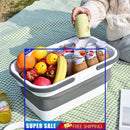 Folding Camping Storage Box with Handle Portable Picnic Fruits Basket Supplies
