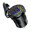 Car Motorcycle Dual USB Charger QC3.0 Power Socket with Switch + Wires Newly