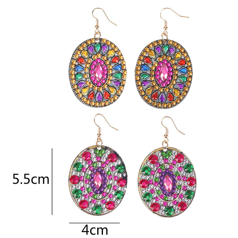 DIY Diamond Painting Mandala Patterns Stud Earrings for Women (RZ003) Newly