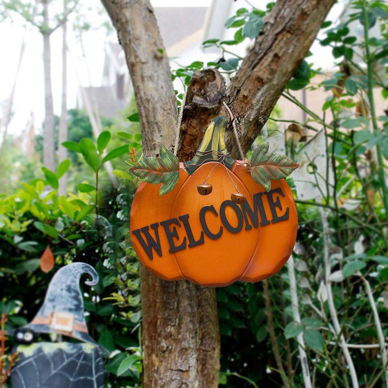 Halloween Hanging Sign Pumpkin  Plaque Sign Door Sign Welcome Hanging Brand,