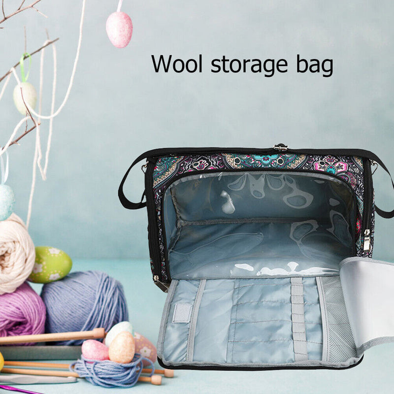 Yarn Storage Bag Knitting Tote for Thread Crochet Hooks Needles (Totem)