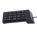 Mini USB Numeric Keyboard 18-Button Num Pad Wired Number Keyboard Digita