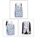 7pcs/Set Women/Men Food Print Canvas Backpacks Stationery Shoulder Bags (H)