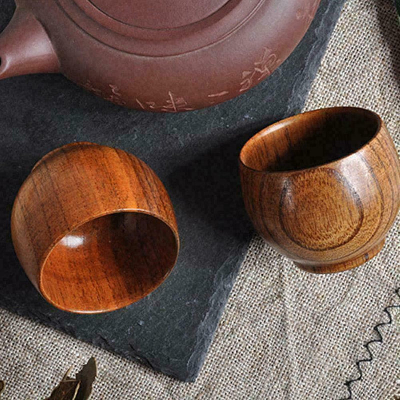 Wooden Cup Wood Coffee Tea Beer Juice Water Mug Primitive Handmade 5.5*4.5 B7S6