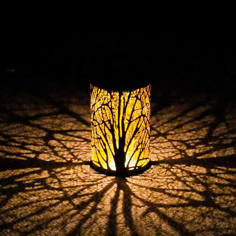 Hollow Maple Leaf Solar LED Lantern Light Path Lawn Patio Hanging Decor Lamp