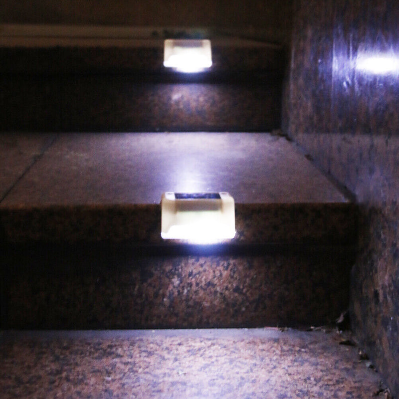 4pcs LED Outdoor Solar Wall Stair Light IP65 Porch Garden Lamp (Cold White)