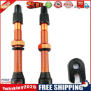 2pcs 60mm Presta Valve + Tool for Road Mountain Bike Tubeless Tire (Orange)