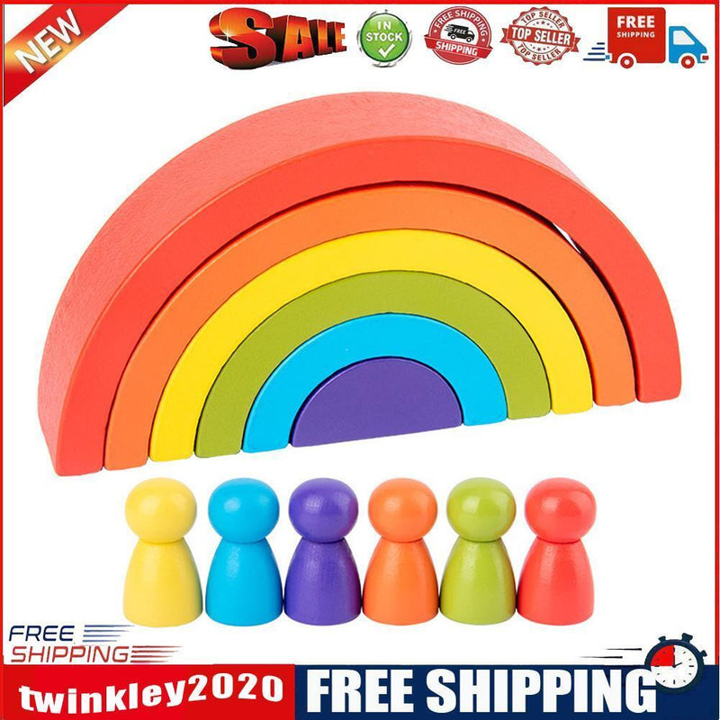 1 Set Rainbow Arch Building Block Toys Puzzle Stacking Brick for Children