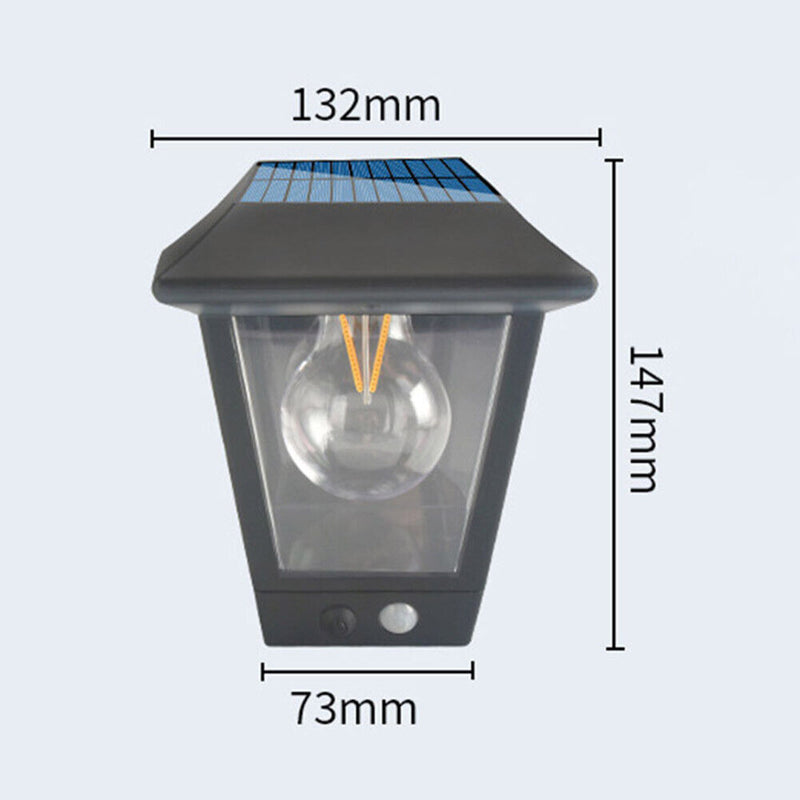 Retro Solar Light Outdoor Motion Sensor Street Garden Wall Lamp (Square) Newly