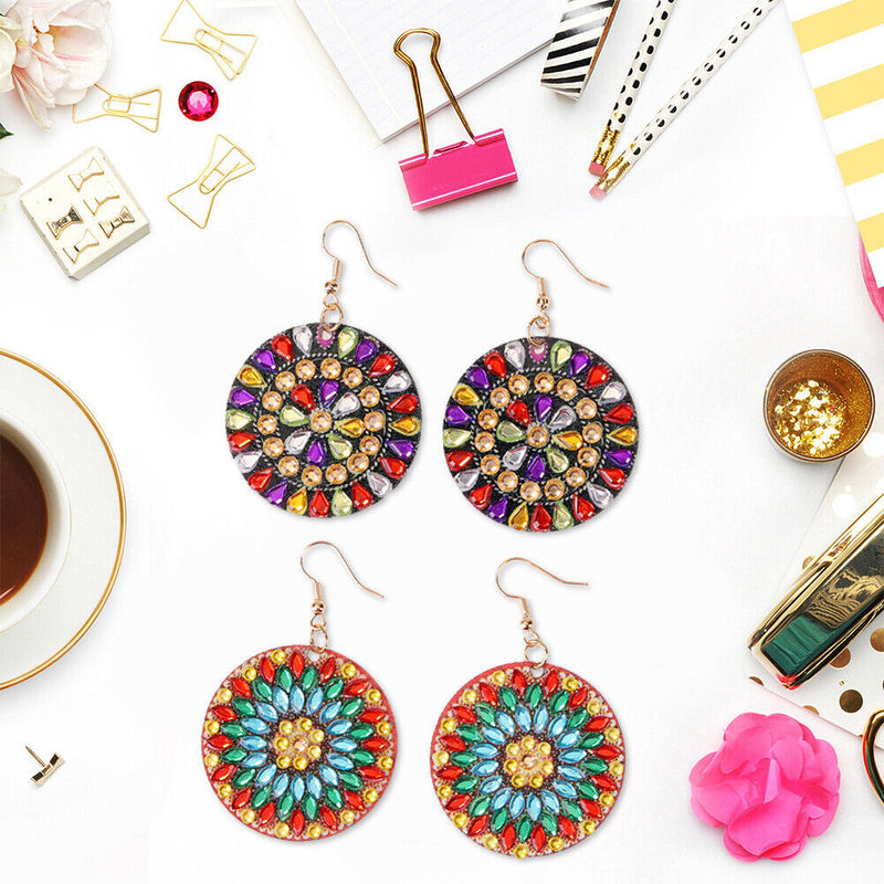 DIY Diamond Painting Mandala Patterns Stud Earrings for Women (RZ008) Newly