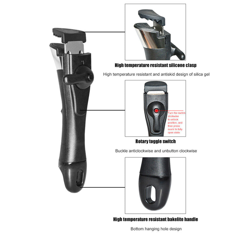 Detachable Removable Pan Pot Handle Anti-Scalding Cookware Clip Hand Grip